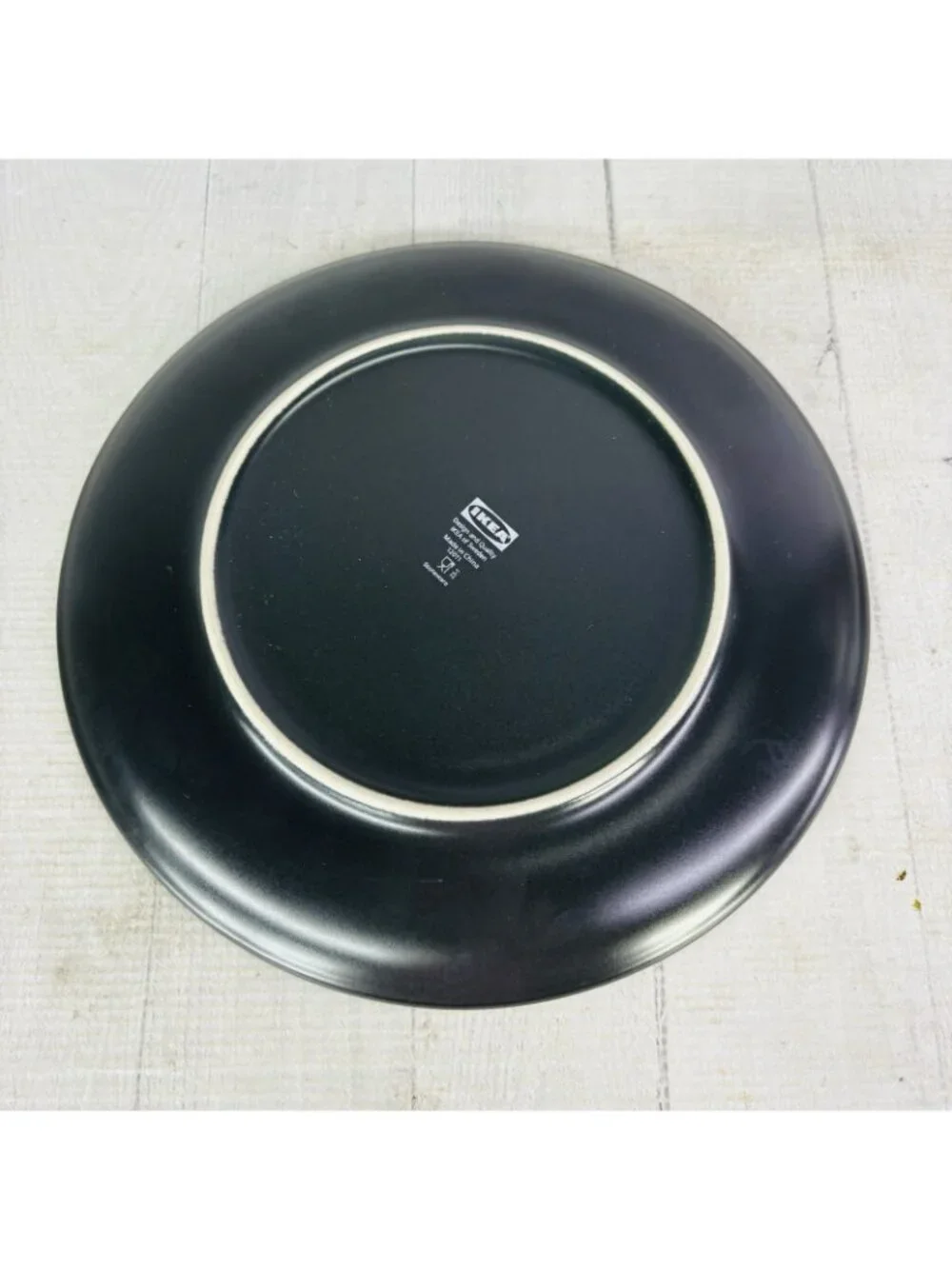 Ikea of Sweden 12011 Solid Black Matte Round Stoneware 10.25